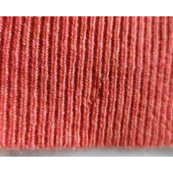 Lands End Mens 100% Cashmere Sweater 2XL 50-52 Heathered Orange V Neck Luxury - Picture 7 of 7